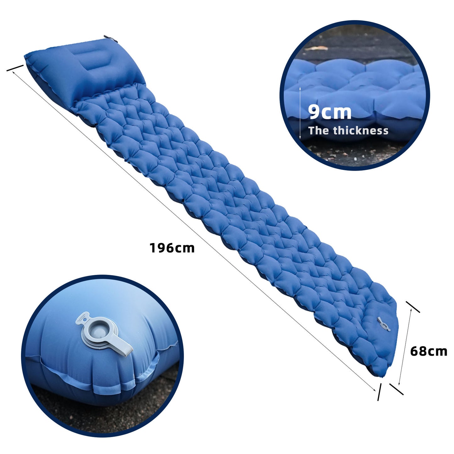Inflatable Camping Air Mattress with Built-in Pump